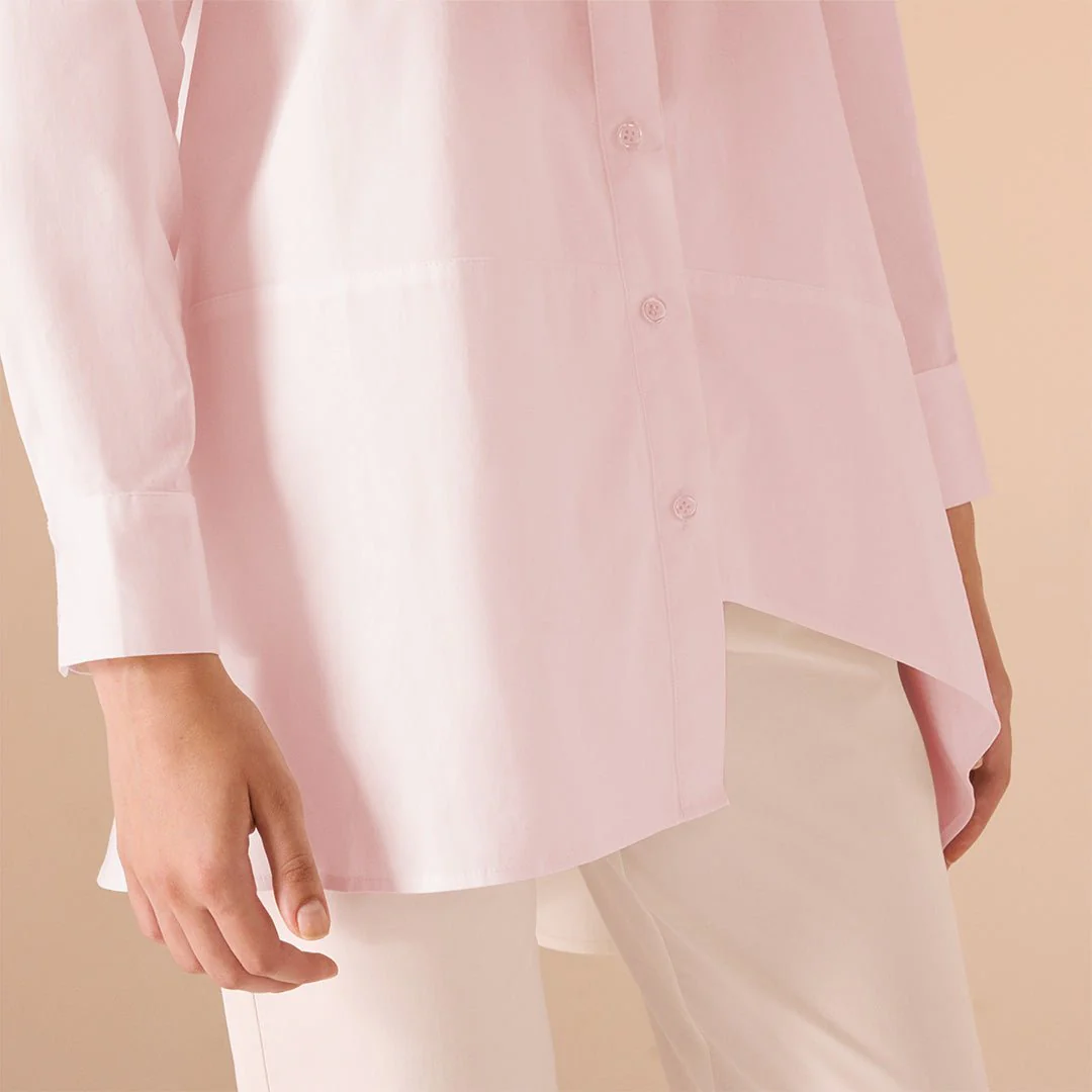 Asymmetric Hem Poplin Shirt - Image 6