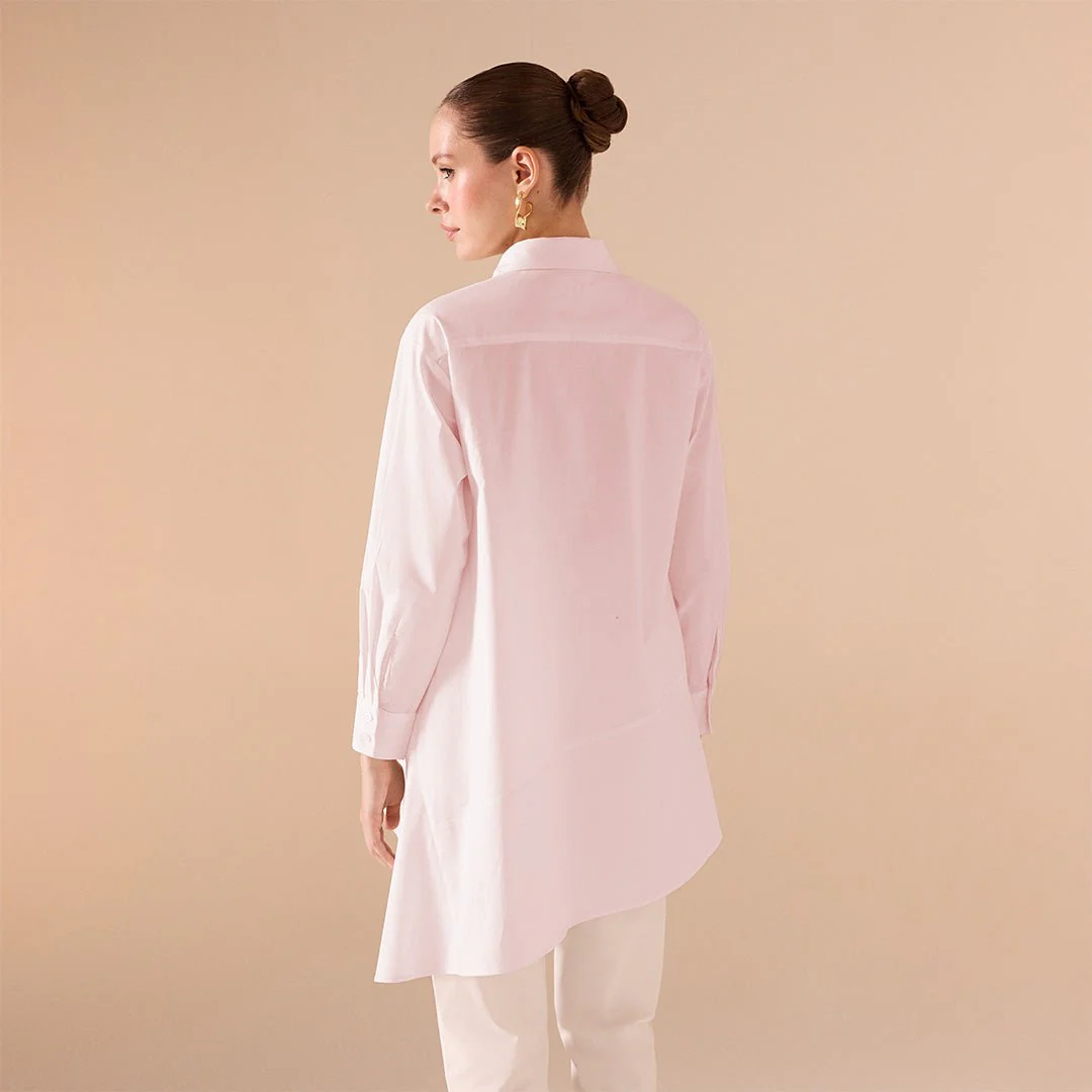 Asymmetric Hem Poplin Shirt - Image 7