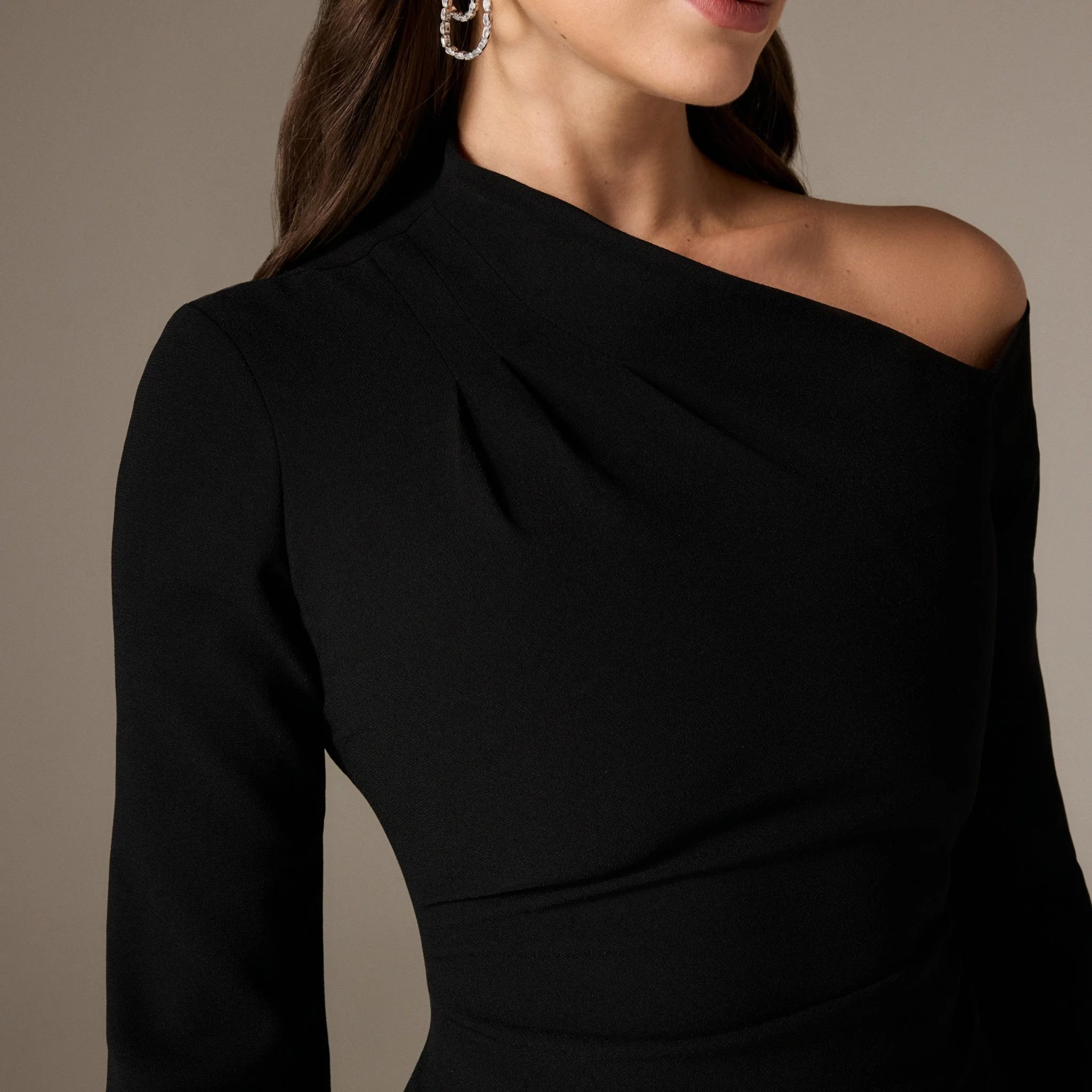 Black Bare Shoulder Crepe Maxi Dress - Image 4