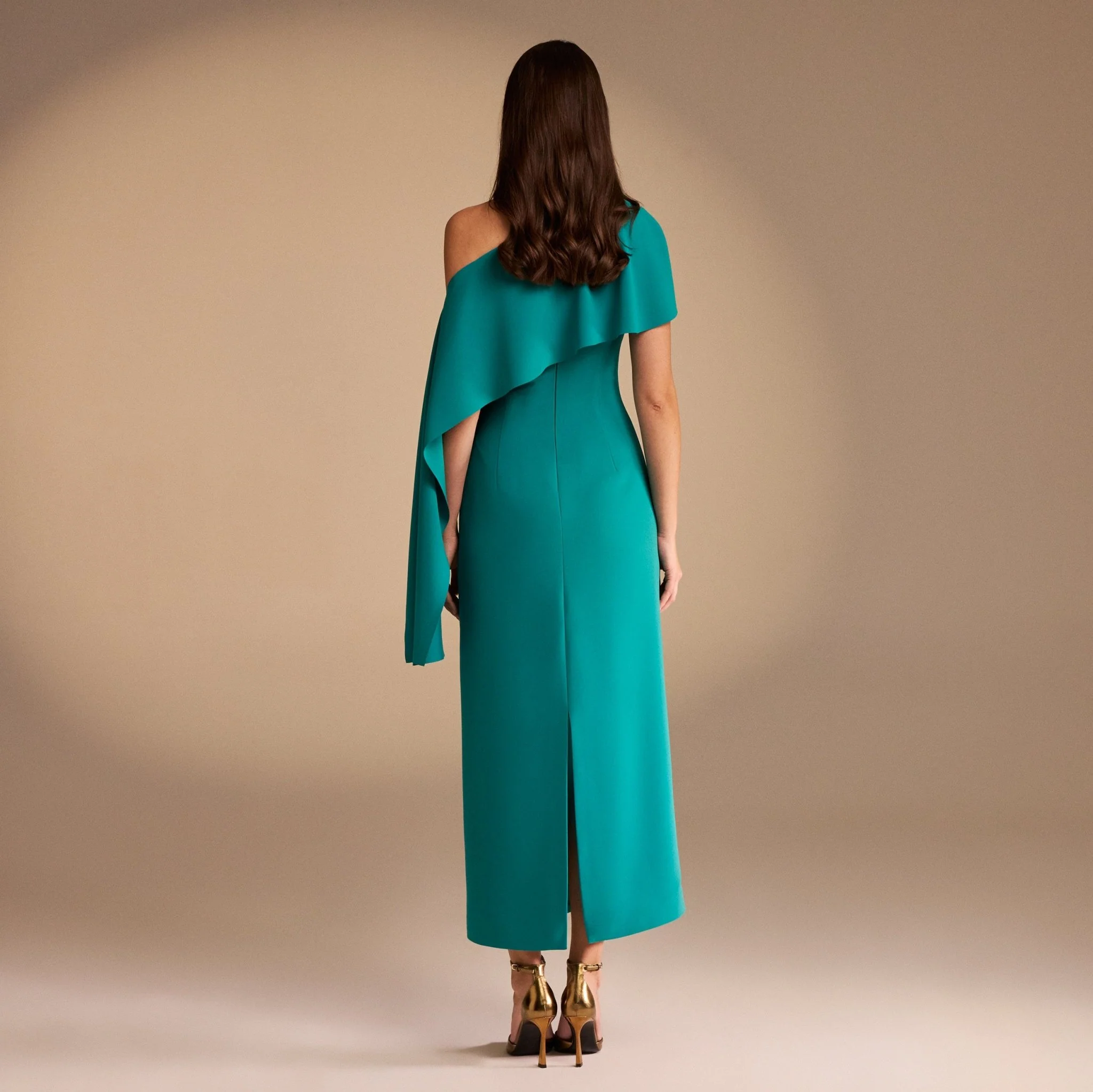 Off White Bare Shoulder Crepe Maxi Dress - Image 12