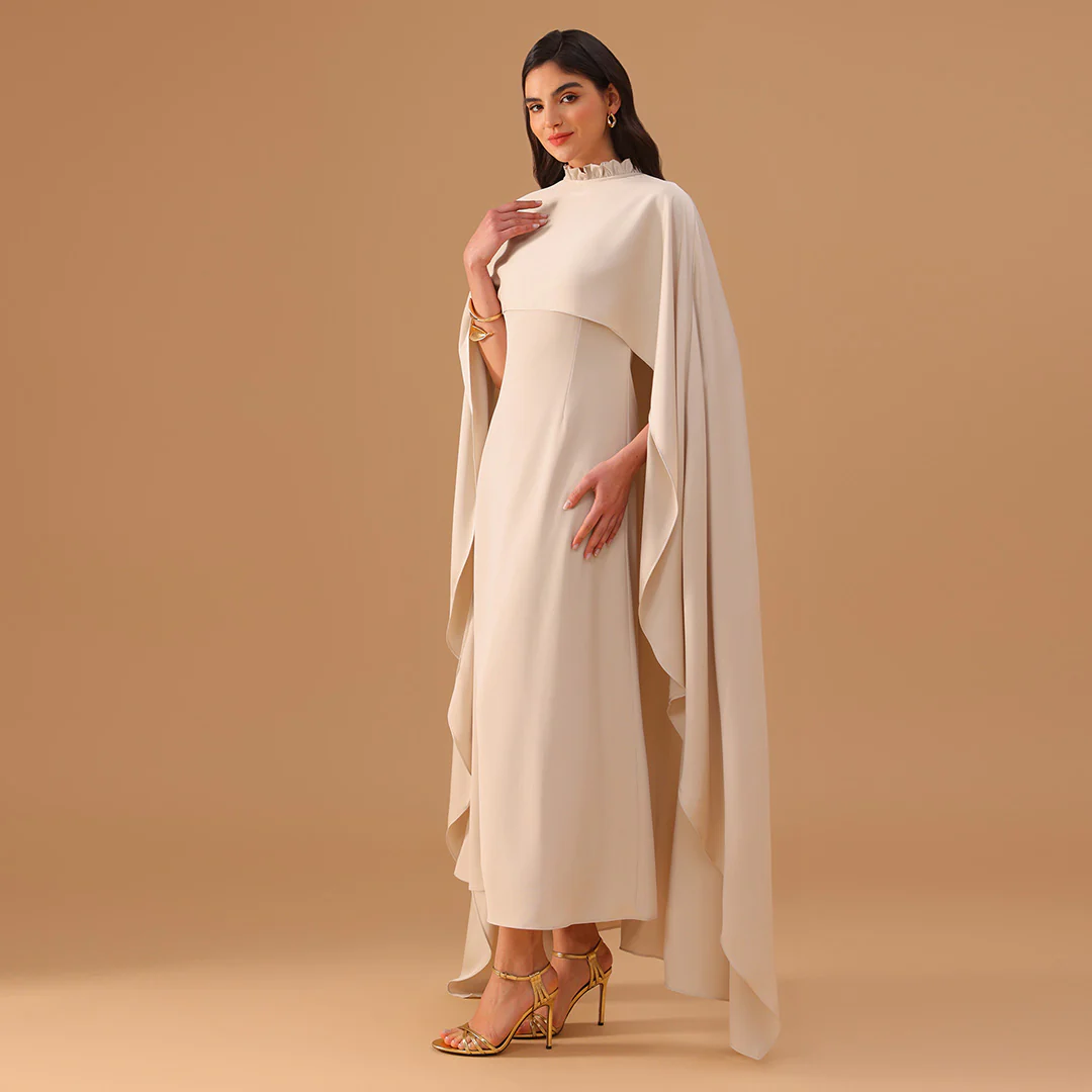 Crepe Abaya with Organza Overlay - Image 4