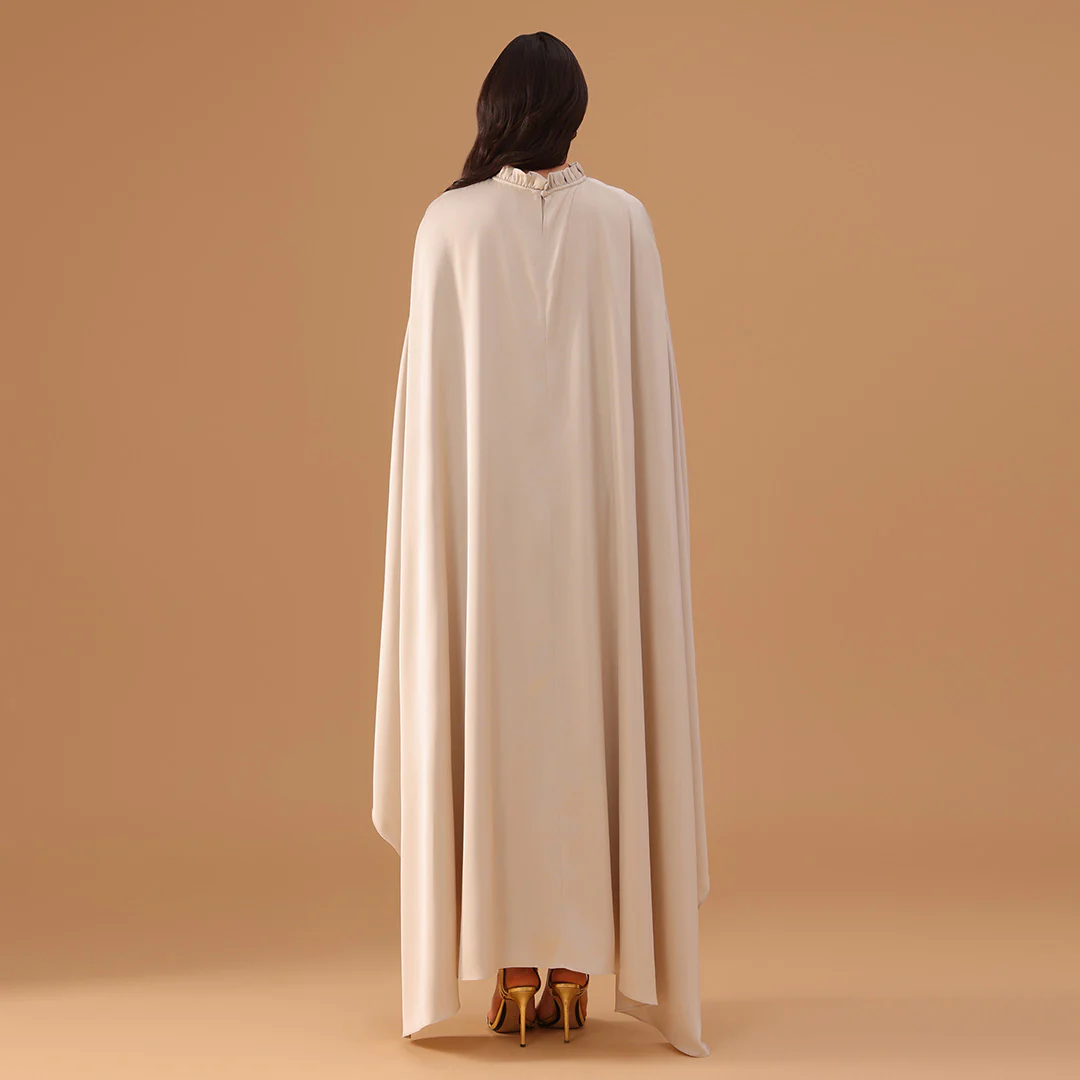 Crepe Abaya with Organza Overlay - Image 6