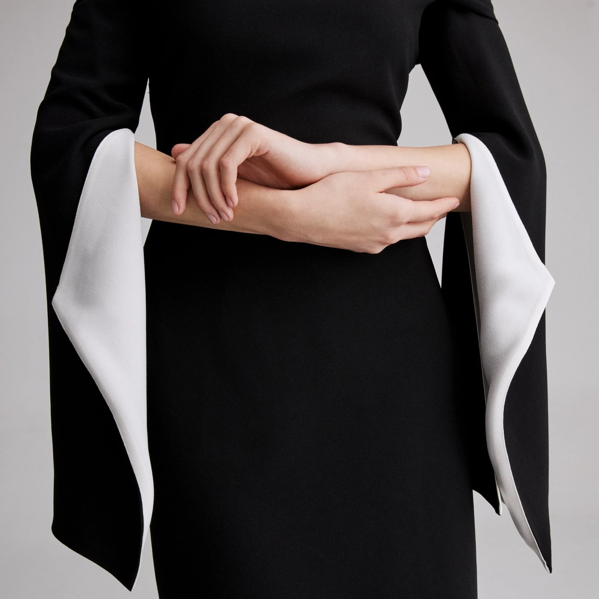 Black Draped Off-Shoulder Crepe Maxi Dress - Image 3