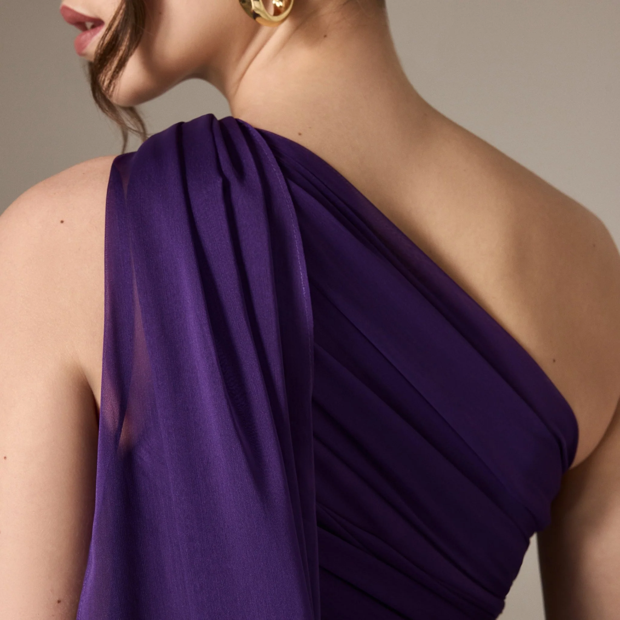 Drapped Long One Shoulder Dress - Image 3
