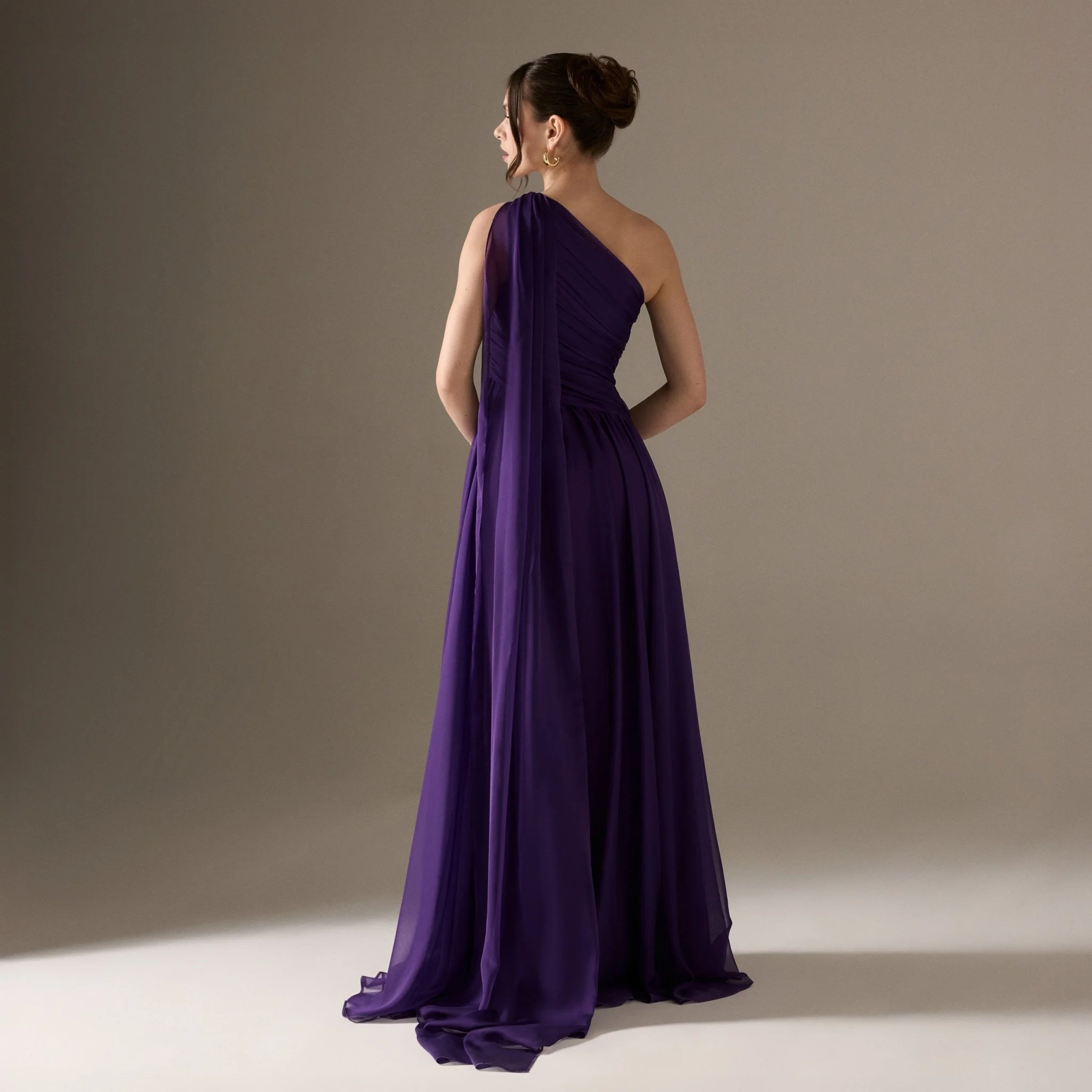Drapped Long One Shoulder Dress - Image 4