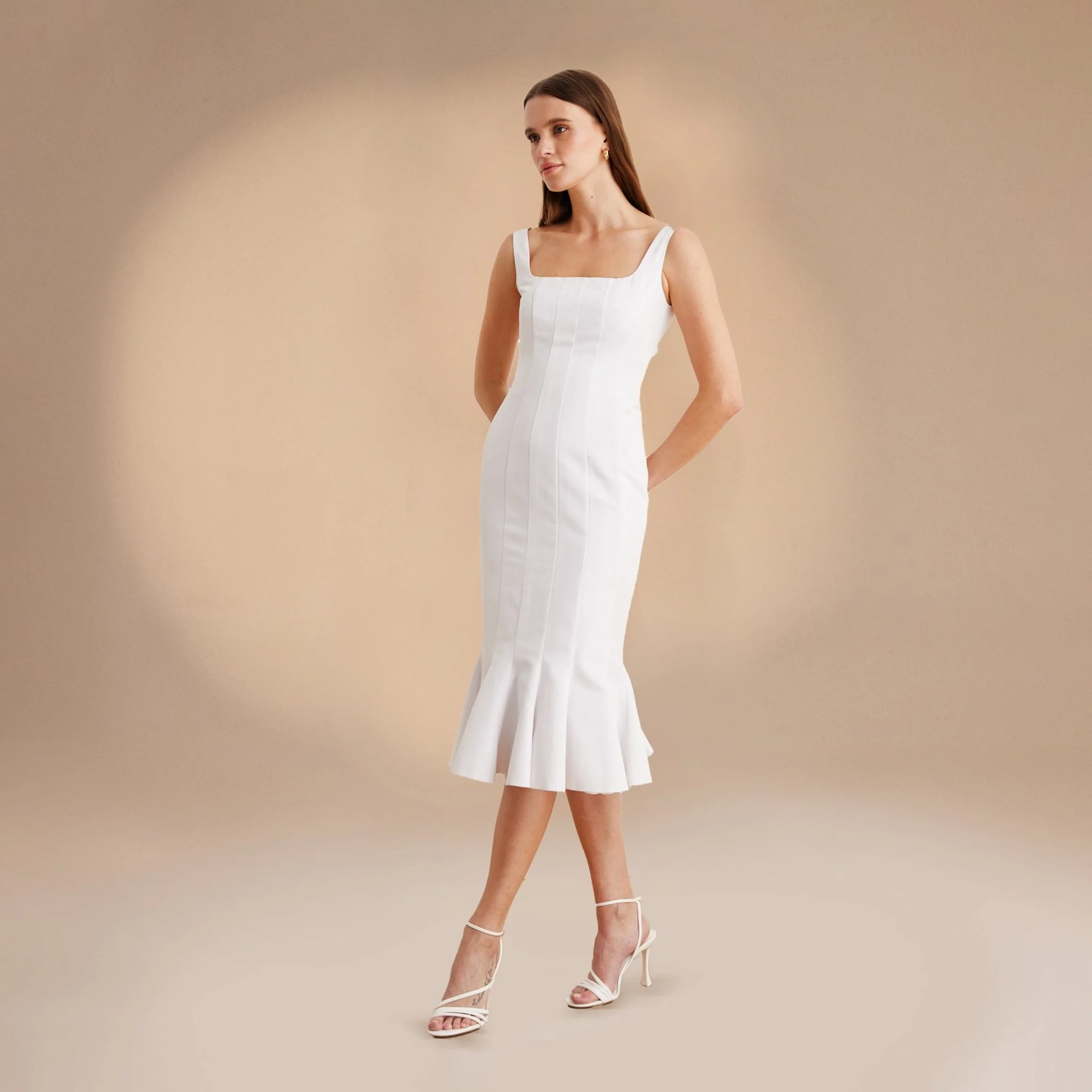 Fitted Bodycon Midi Dress in Cotton-blend - Image 4