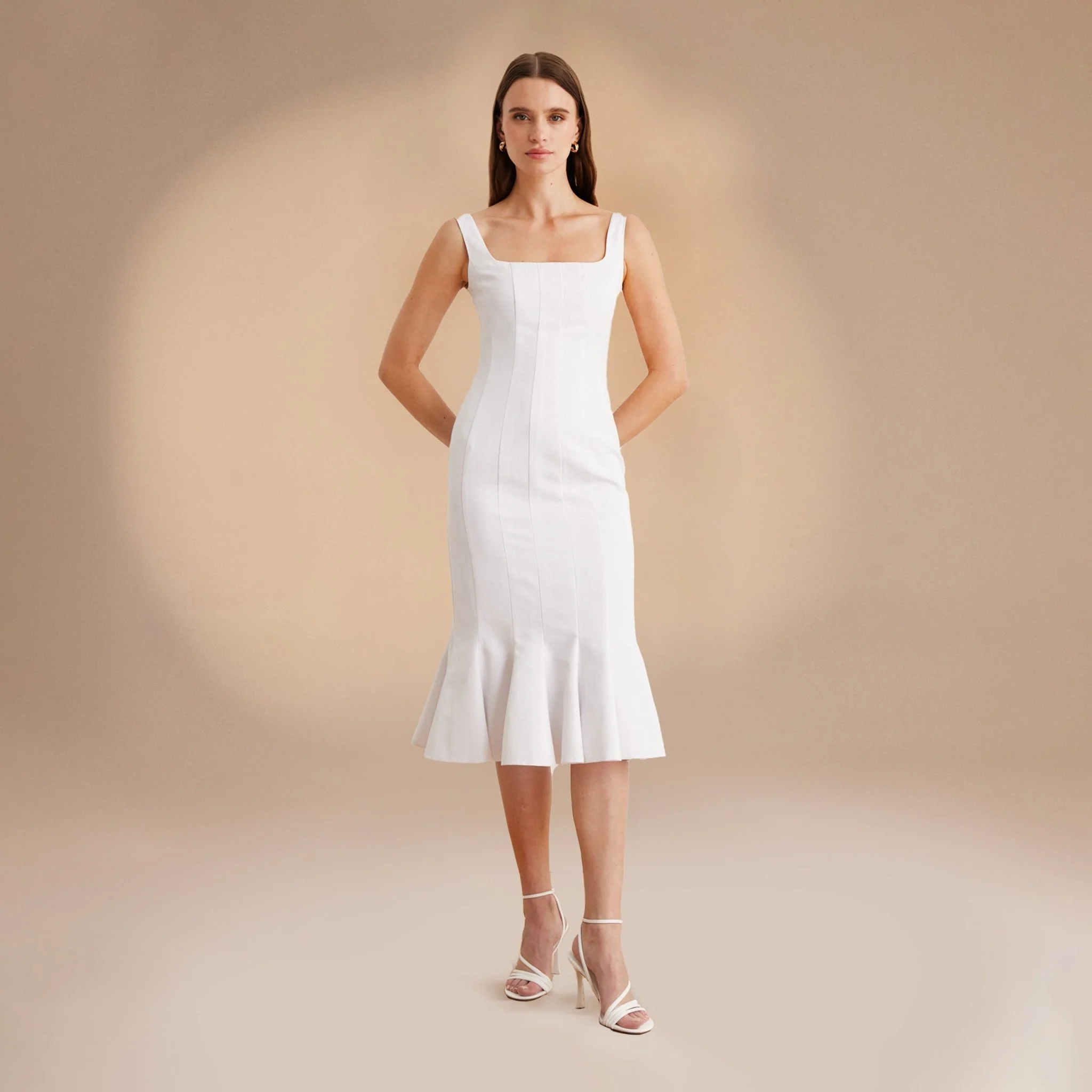 Fitted Bodycon Midi Dress in Cotton-blend - Image 5