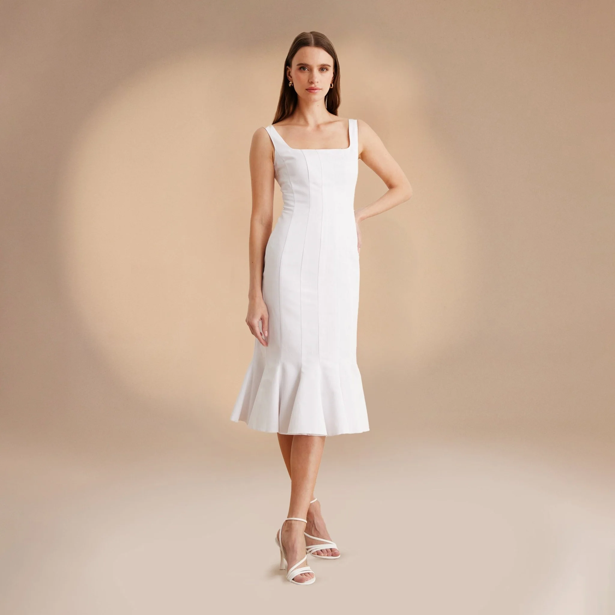 Fitted Bodycon Midi Dress in Cotton-blend - Image 6