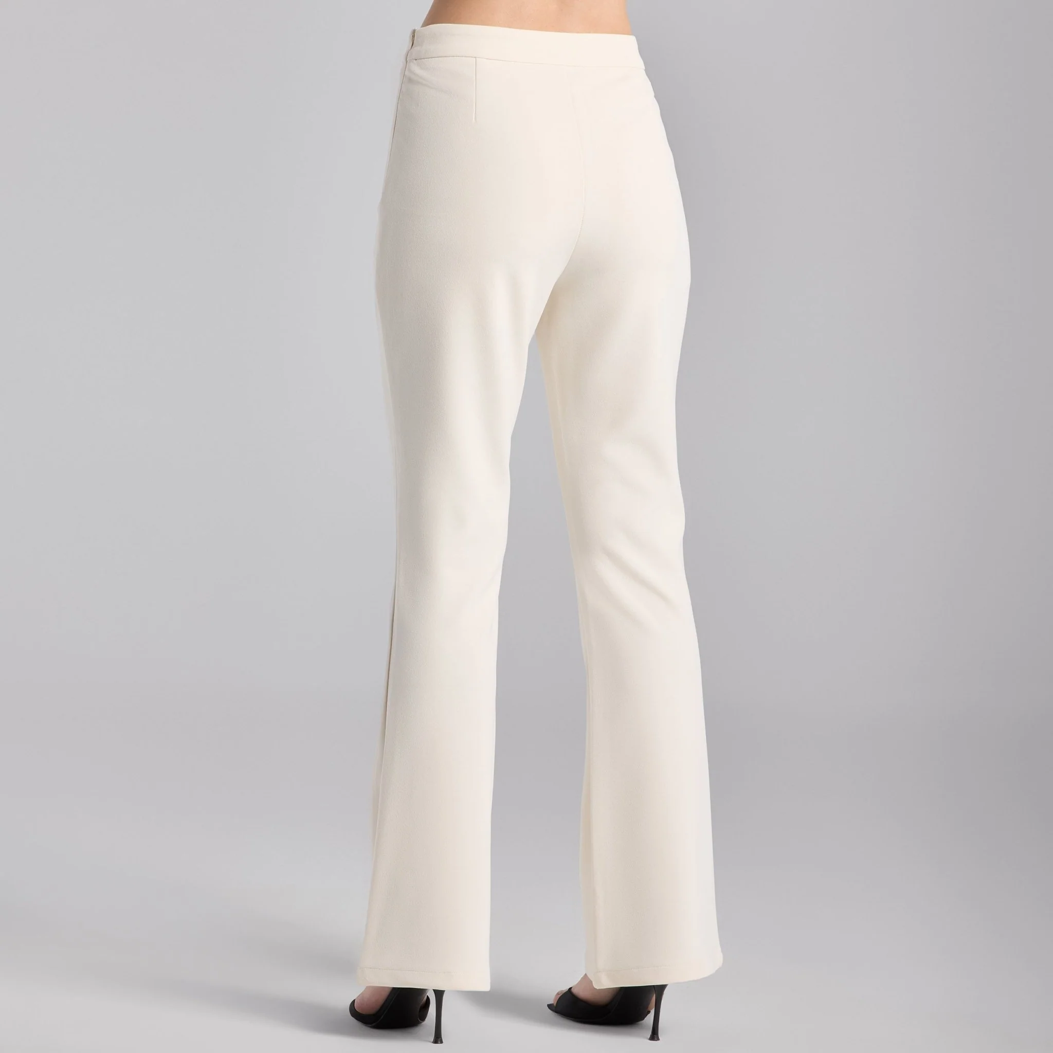 Ivory Crepe Flared Bottom Pants - Image 4