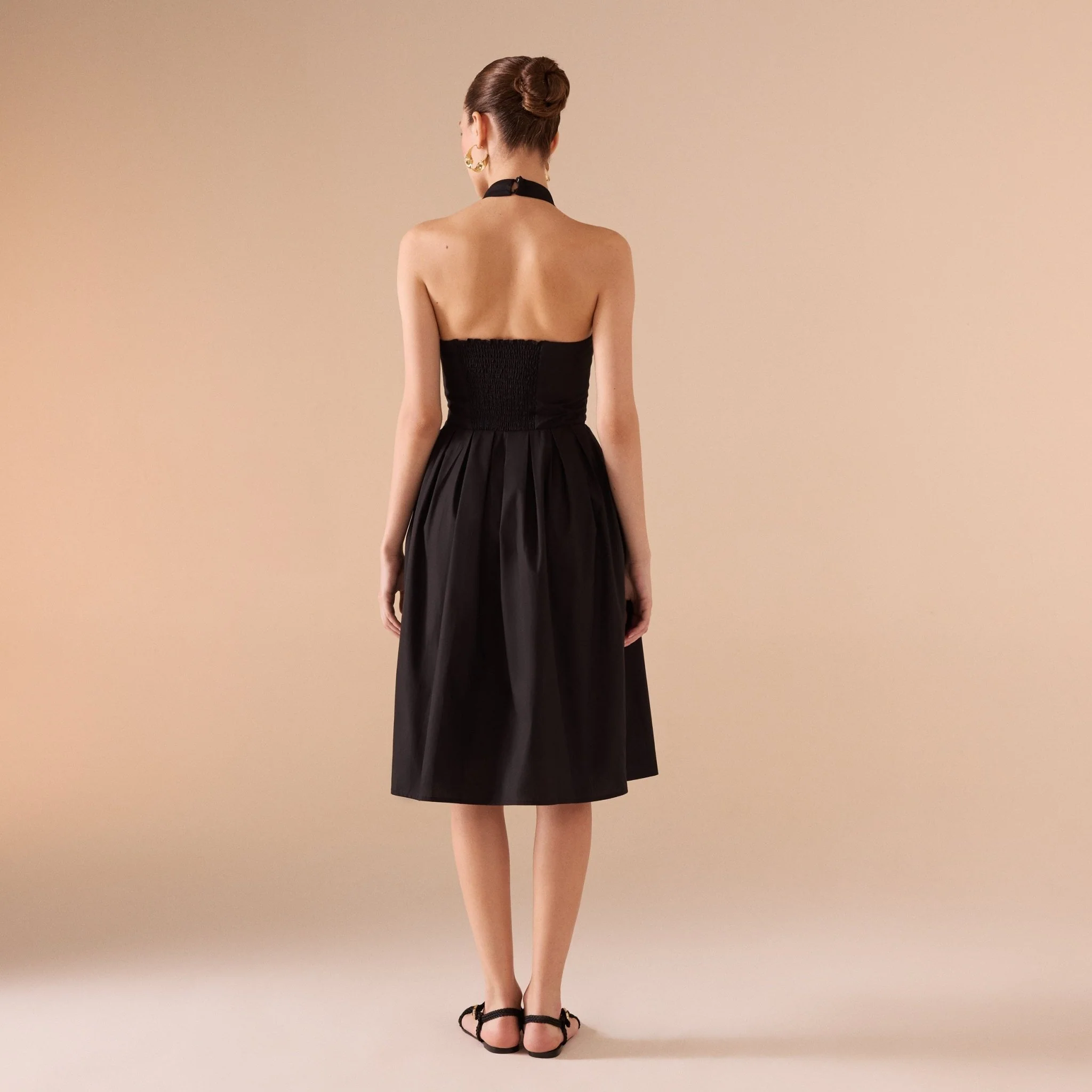 Knee-length Sleeveless Dress with a Short Turtleneck in Cotton - Image 6