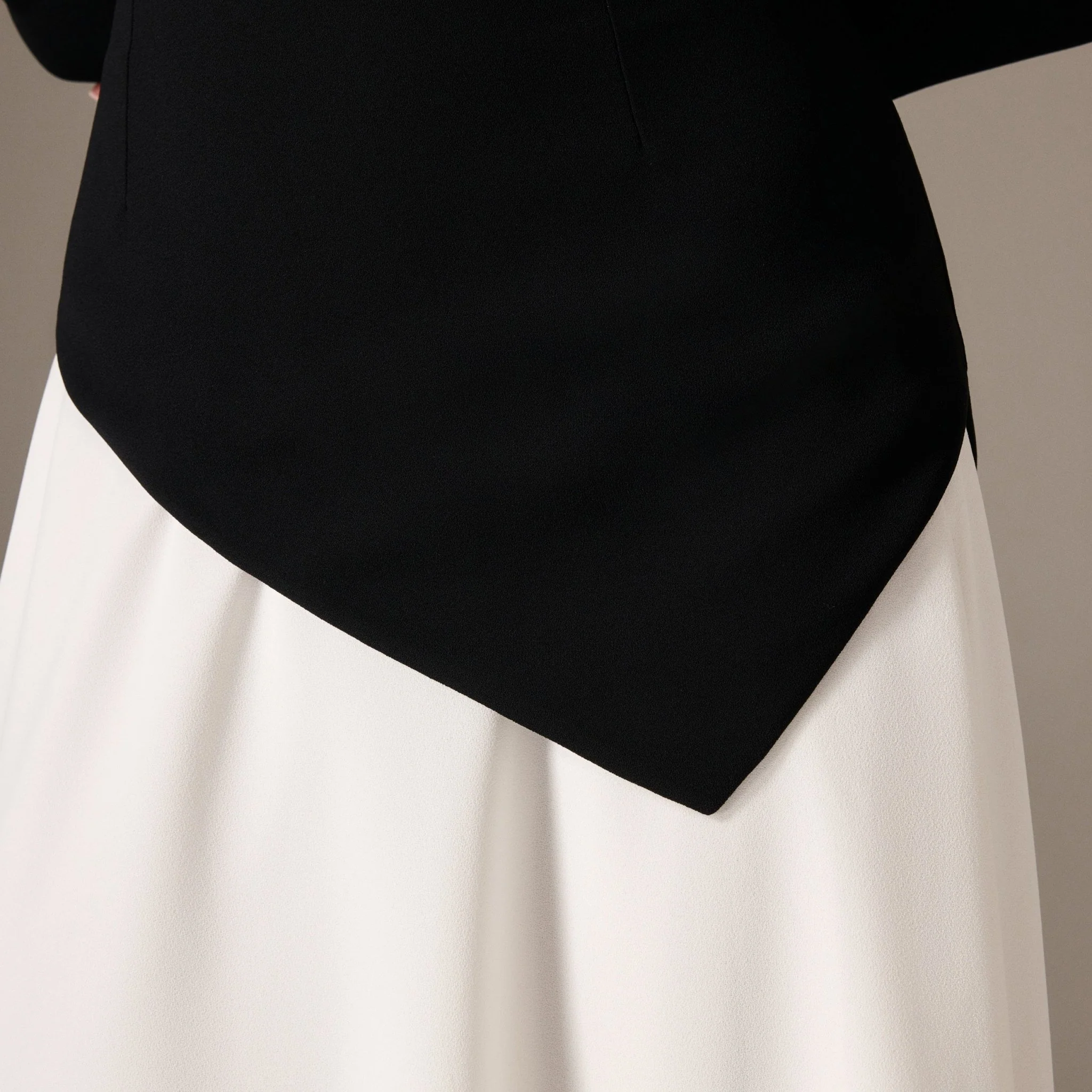 Long Sleeve A-line Midi Crepe Dress - Image 3