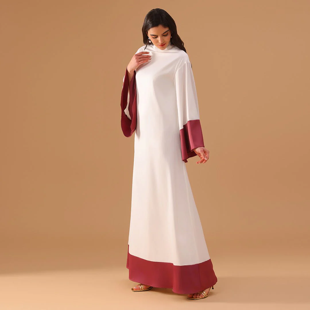 Long sleeve Printed Satin Dress - Image 4