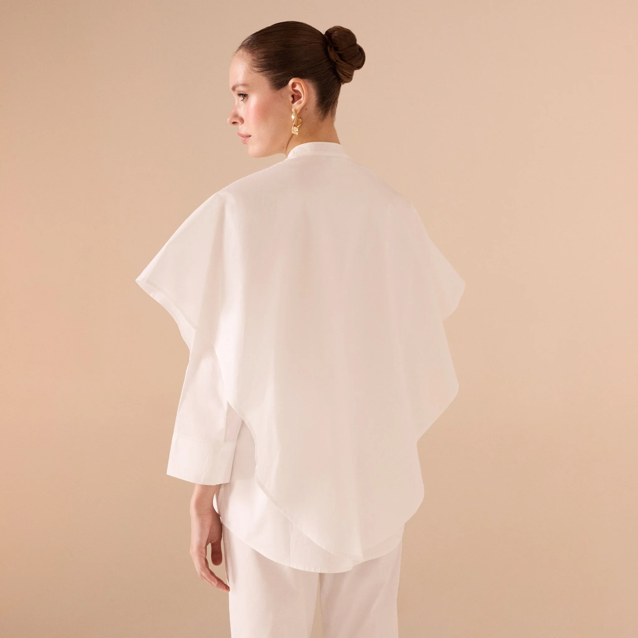 Off White Long Sleeve Two layer Poplin Shirt - Image 3