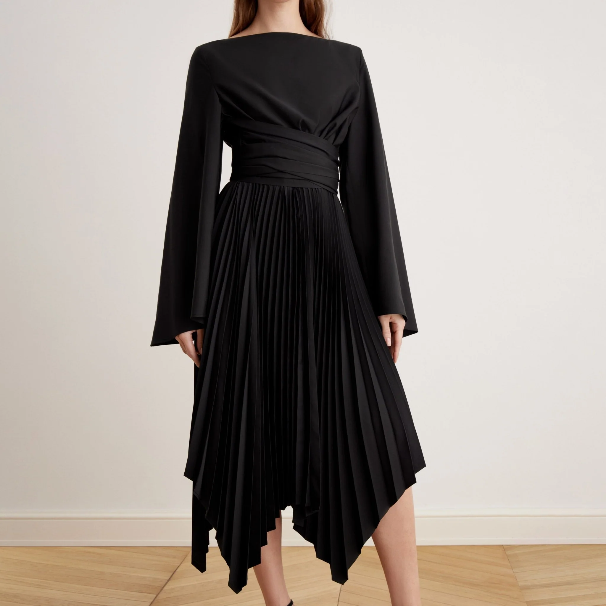 Long Sleeve Wrap Midi Dress - Image 4
