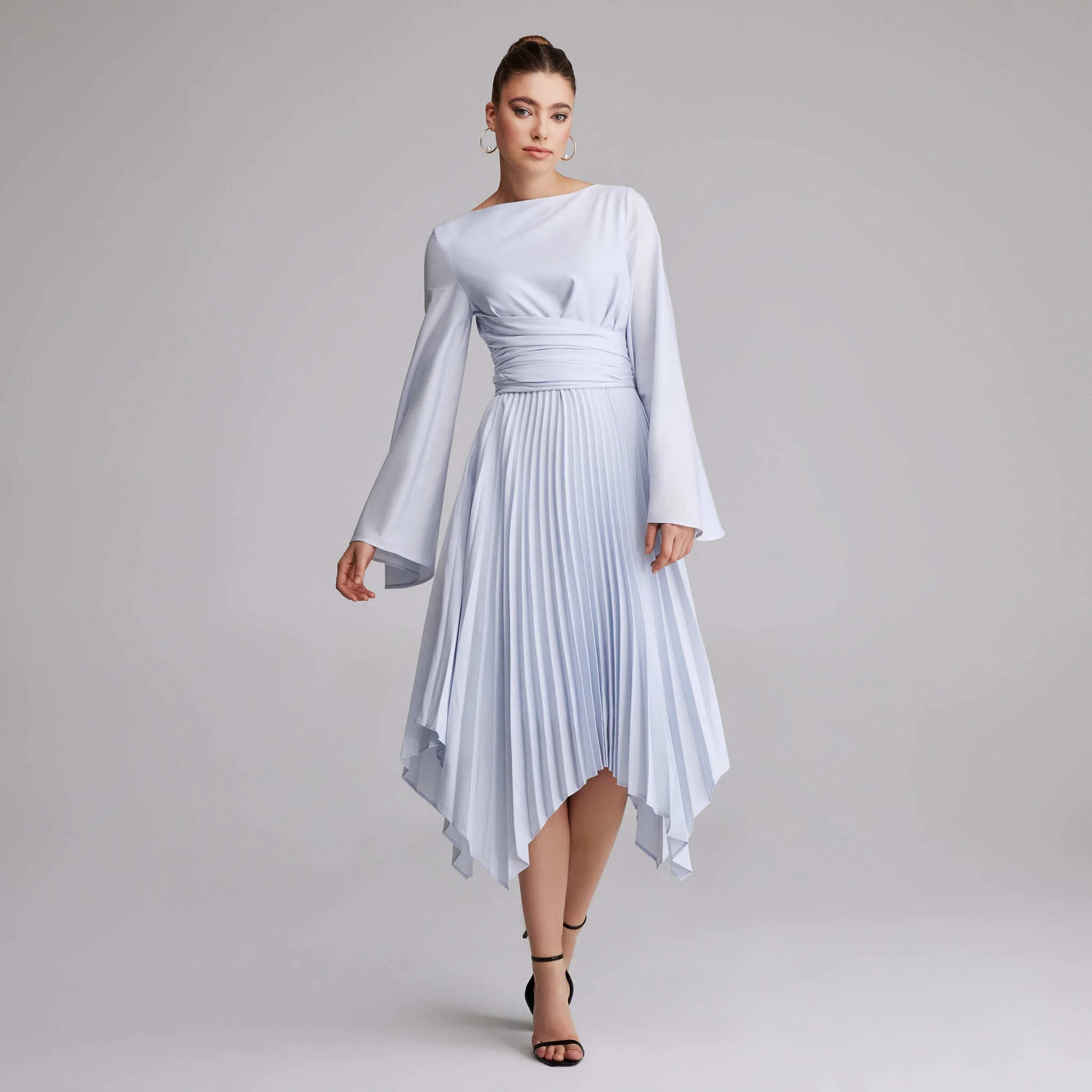 Long Sleeve Wrap Midi Dress - Image 5