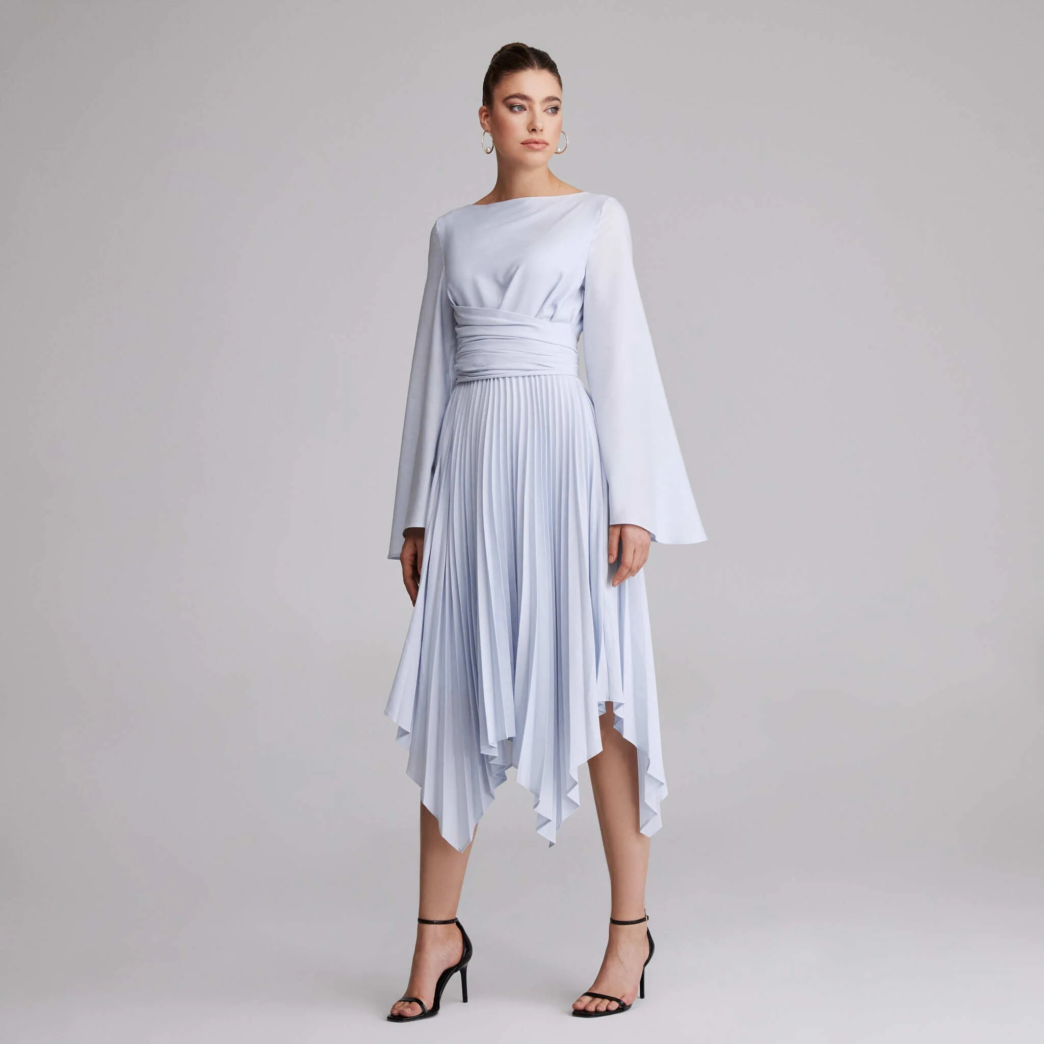 Long Sleeve Wrap Midi Dress - Image 6