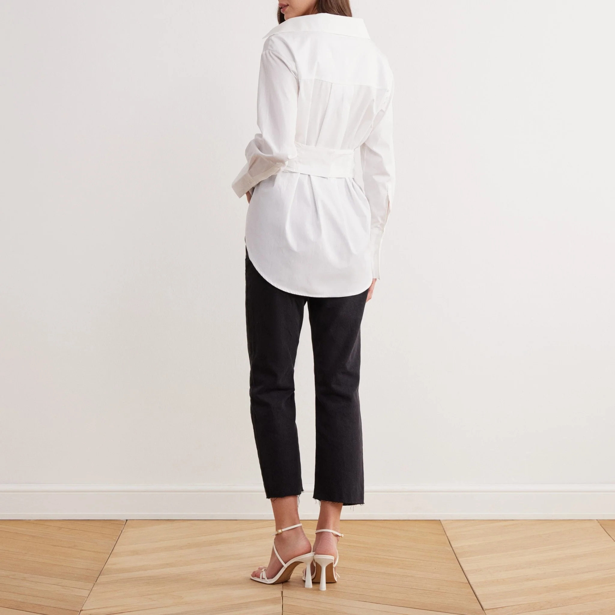 Poplin Long Sleeve Wrap Shirt - Image 3