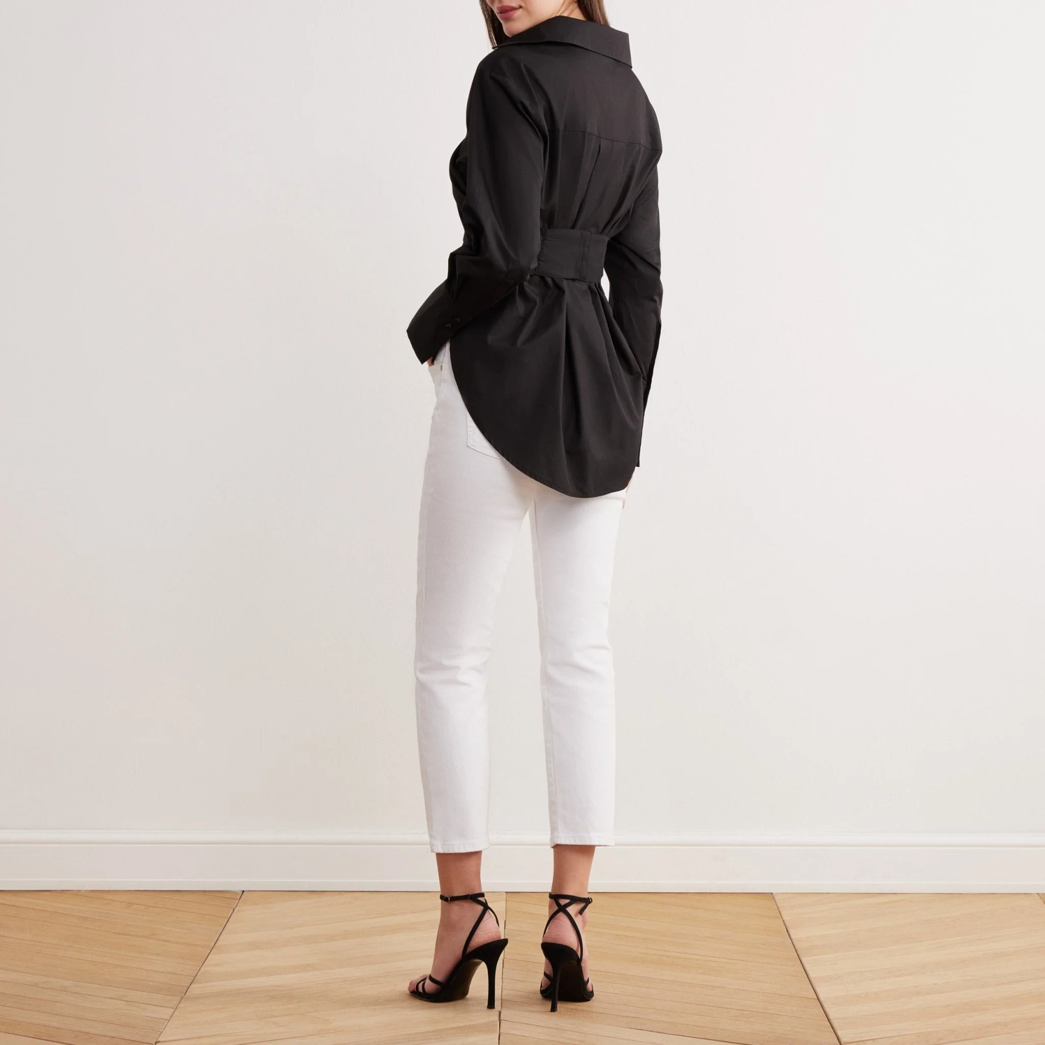 Poplin Long Sleeve Wrap Shirt - Image 5