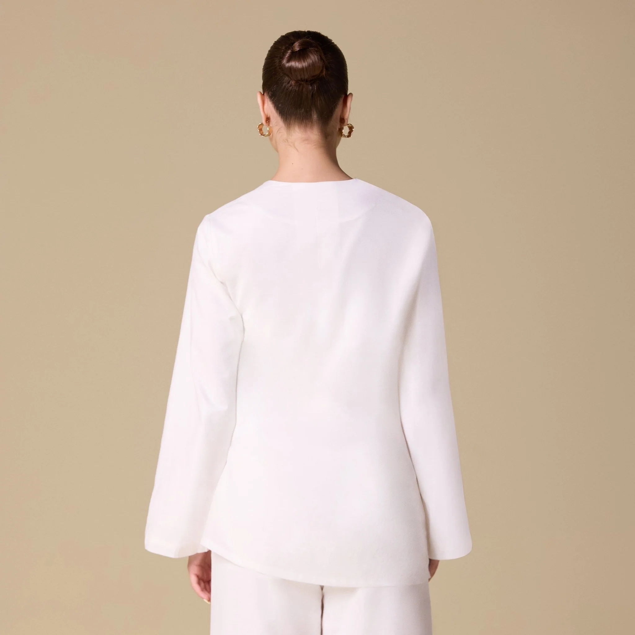 Long Sleeves Linen Wrapped Top - Image 3