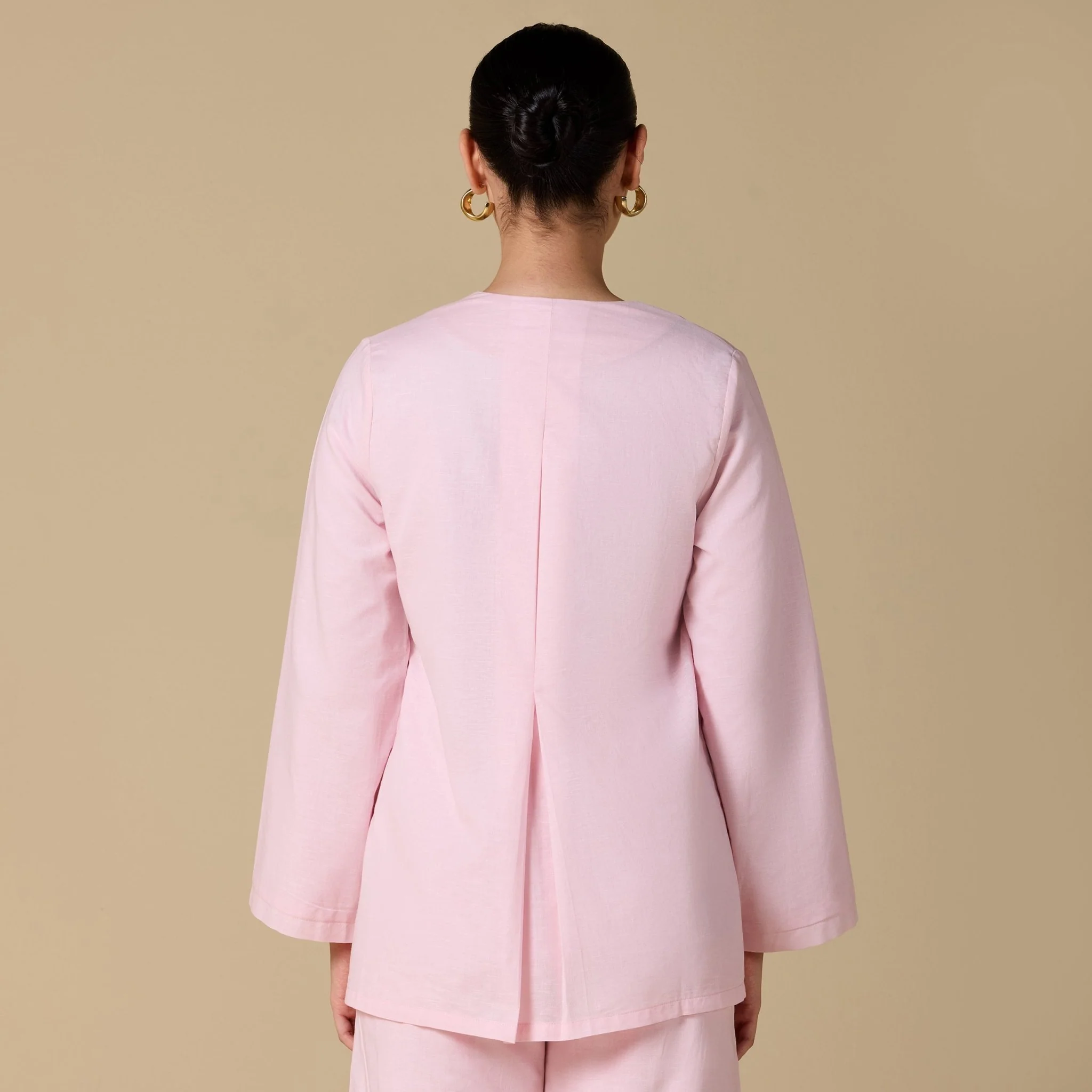 Long Sleeves Linen Wrapped Top - Image 6