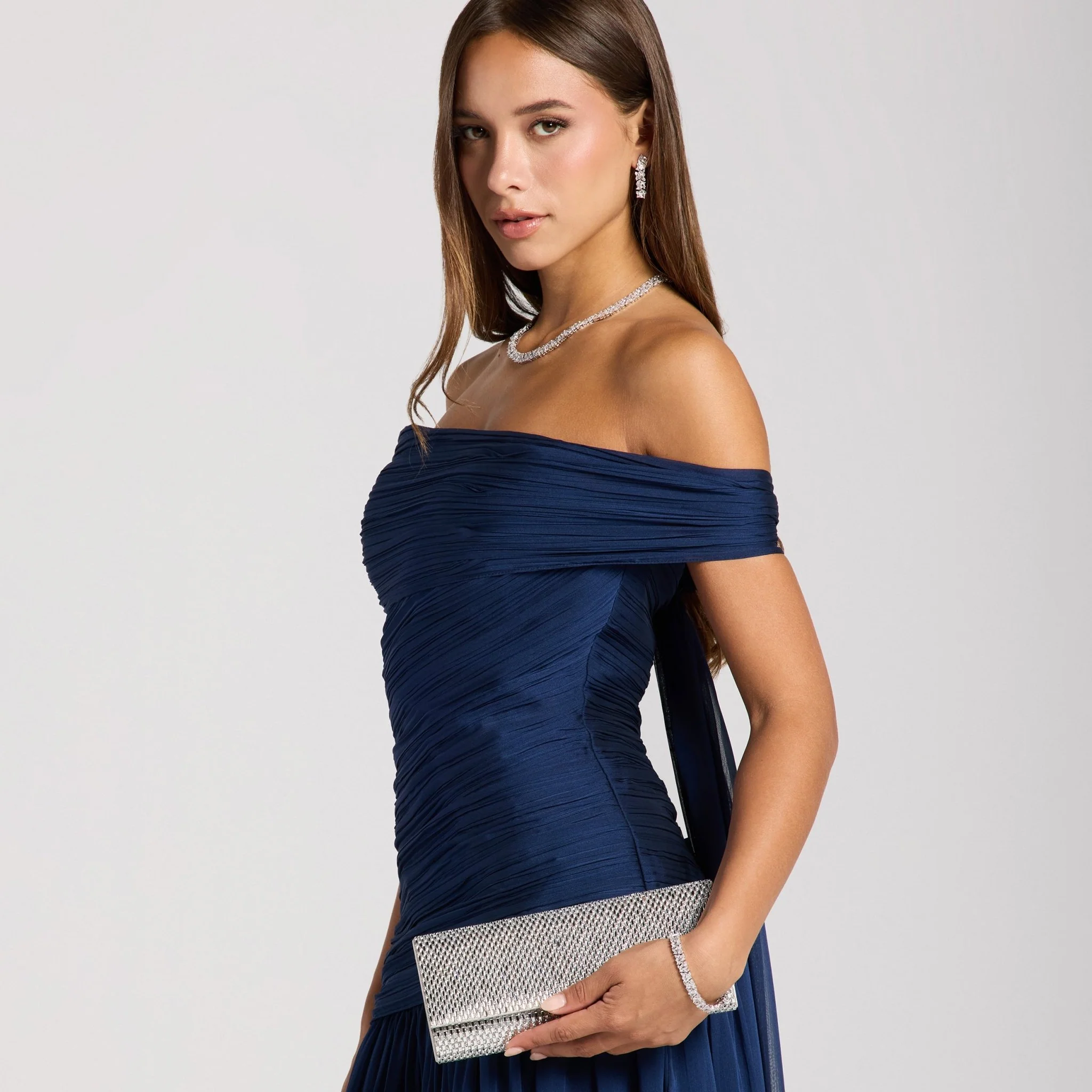 Silver Crystal-Embellished Clutch - Image 4