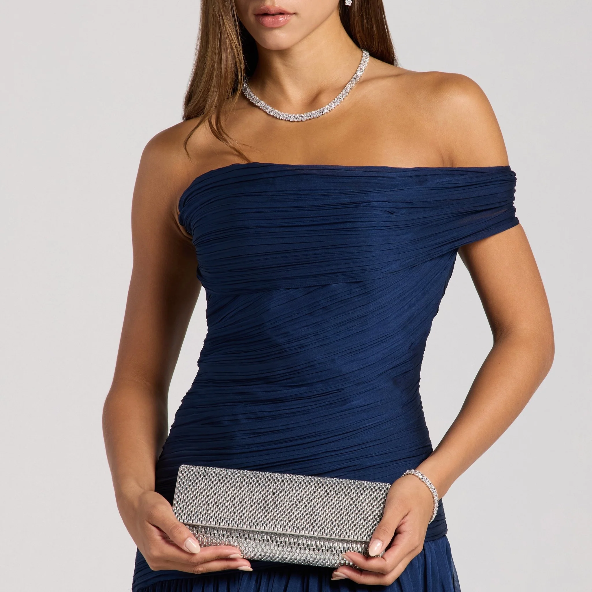 Silver Crystal-Embellished Clutch - Image 6