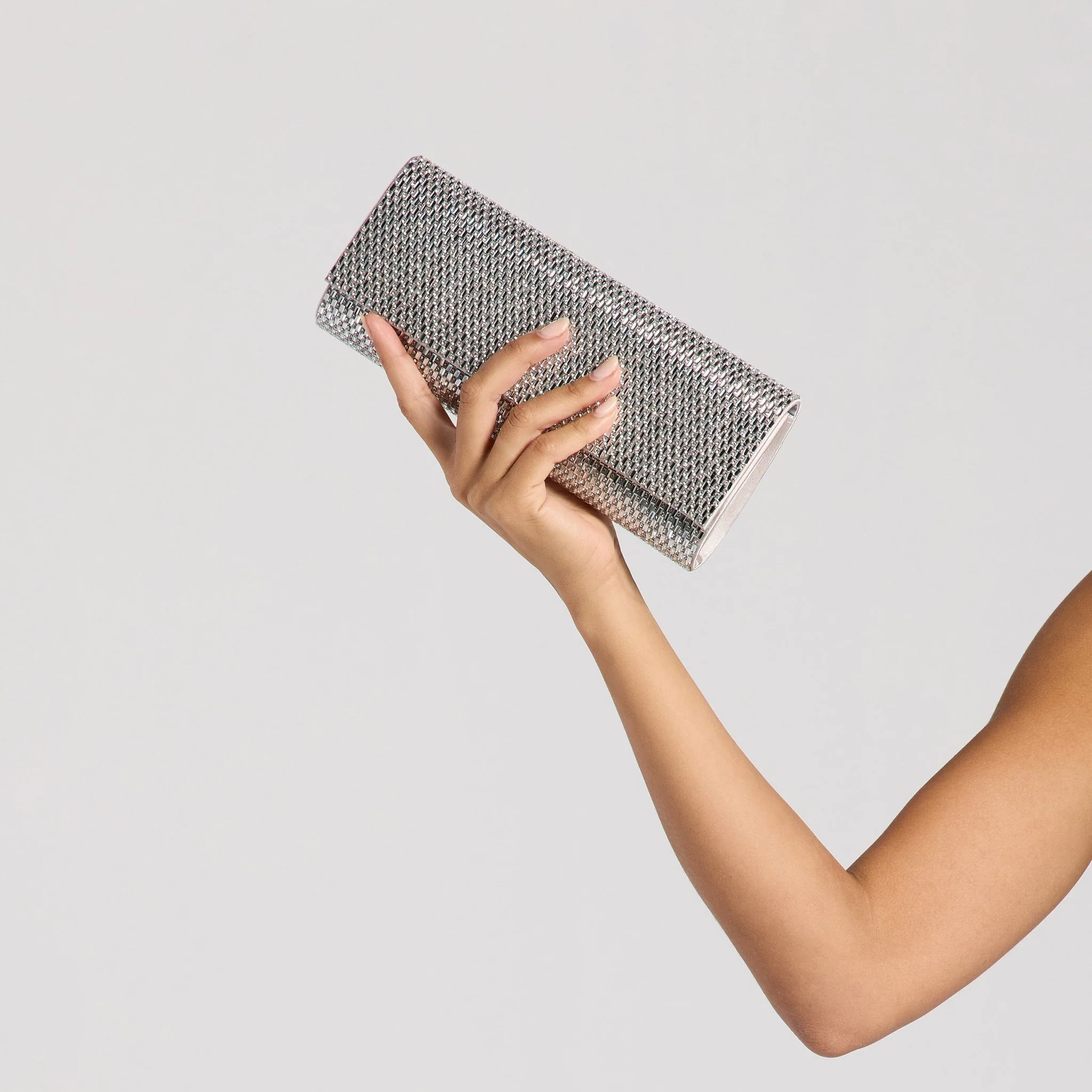 Silver Crystal-Embellished Clutch - Image 7