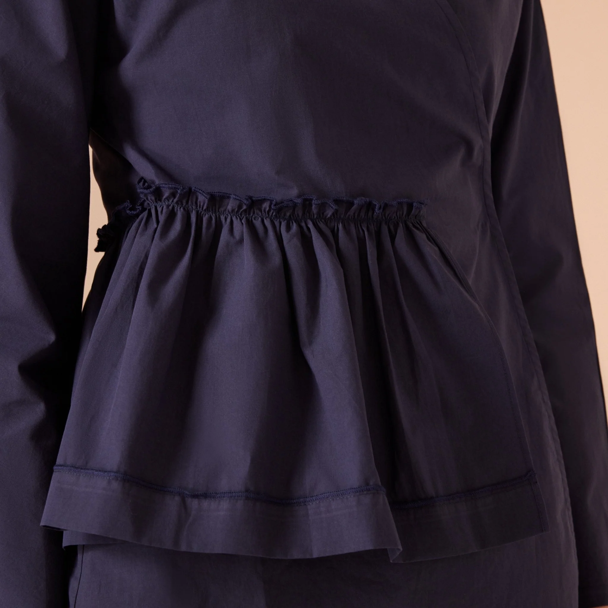 Navy Waisted Detailed Top - Image 3