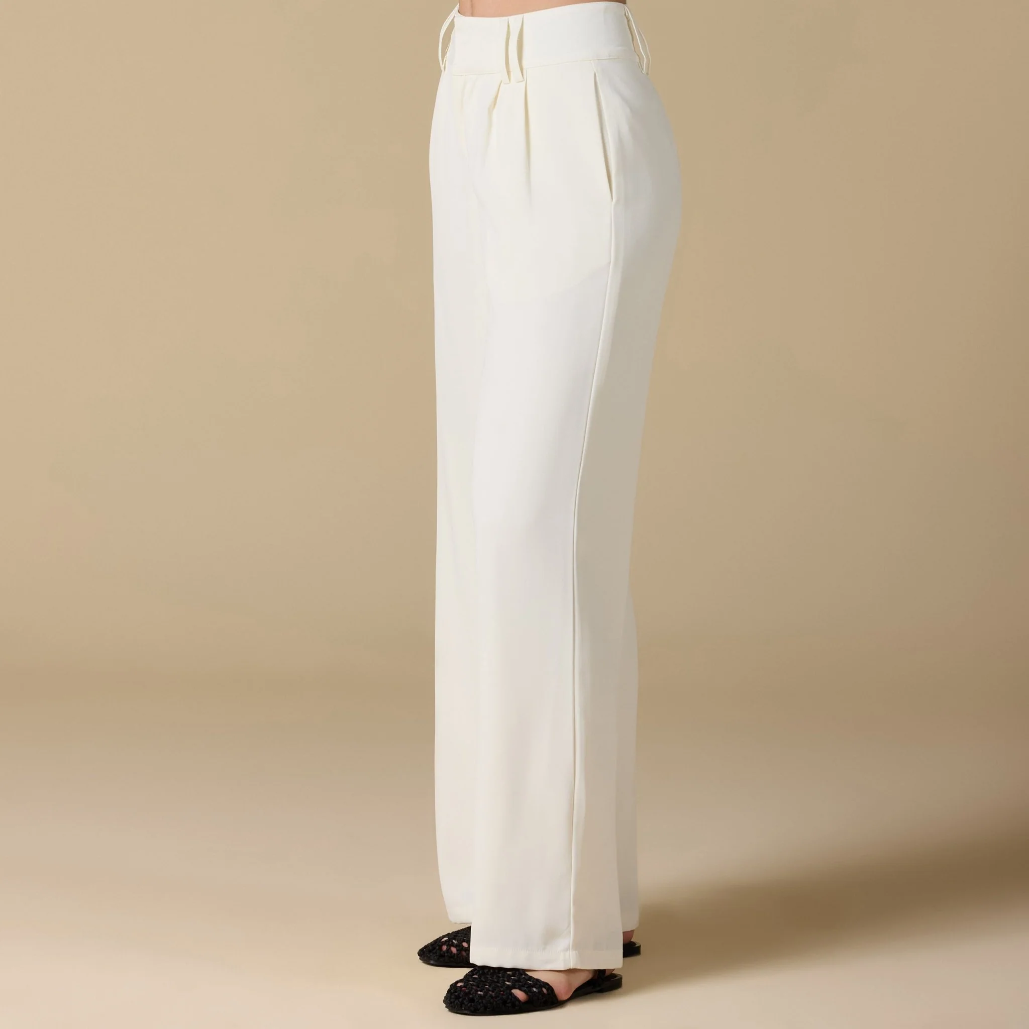 Wide Leg Pleated Pants - Image 3